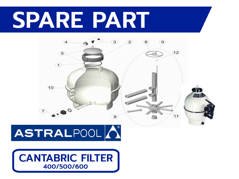 อะไหล่ถังกรองสระว่ายน้ำ ASTRAL POOL Cantabric Filter 400/500/600