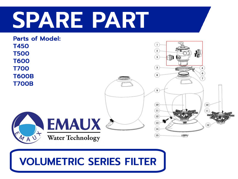 อะไหล่ถังกรองสระว่ายน้ำ EMAUX Volumetric Series Filter (T450-T700B)